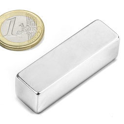 Q-50-15-15-N, Bloque magnético 50 x 15 x 15 mm, neodimio, N48, niquelado