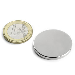 S-30-03-N, Disque magnétique Ø 30 mm, hauteur 3 mm, néodyme, N45, nickelé