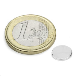 S-08-01-N, Disco magnético Ø 8 mm, alto 1 mm, neodimio, N45, niquelado