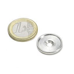MSD-17, Disco metálico con borde y taladro avellanado M3, Diámetro interior 17 mm, como contrapieza para imanes. ¡No es un imán!