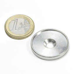MSD-26, Disco metálico con borde y taladro avellanado M4, Diámetro interior 26 mm, como contrapieza para imanes. ¡No es un imán!