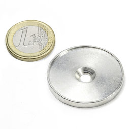MSD-33, Disco metálico con borde y taladro avellanado M4, Diámetro interior 33 mm, como contrapieza para imanes. ¡No es un imán!