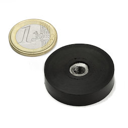 ITNG-32, imán en recipiente de goma, con rosca interior M6, Ø 36 mm