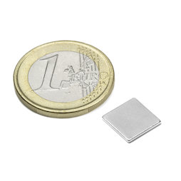 Q-10-10-01-N, Bloque magnético 10 x 10 x 1 mm, neodimio, N42, niquelado