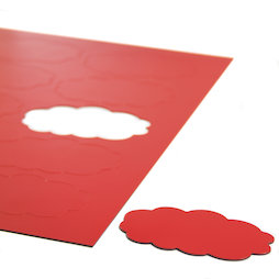 BA-014CL/red, Nubes magnéticas, para pizarras blancas y de planificación, 10 símbolos por hoja A4, rojo