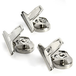 M-86, Pinzas magnéticas, plateadas, de metal, 3 uds.