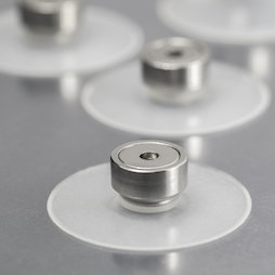 M-SN-06, Ventosa magnética Ø 50 mm extrafuerte, con imán en recipiente con rosca interior Ø 20 mm
