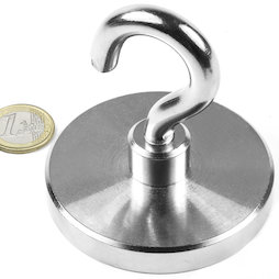 FTN-75, Gancho magnético Ø 75 mm, rosca M10, fza. sujec. aprox. 130 kg