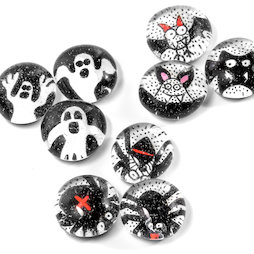 LIV-129, Halloween, imanes de nevera hechos a mano, 3 uds.