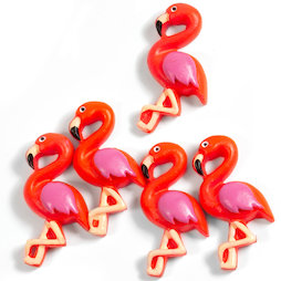 LIV-130, Flamenco, imanes decorativos con forma de flamenco, 5 uds.
