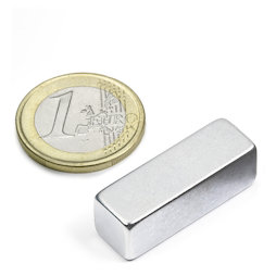 Q-30-10-10-Z, Bloque magnético 30 x 10 x 10 mm, neodimio, N40, galvanizado