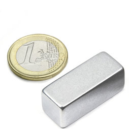 Q-30-12-12-Z, Bloque magnético 30 x 12 x 12 mm, neodimio, N52, galvanizado