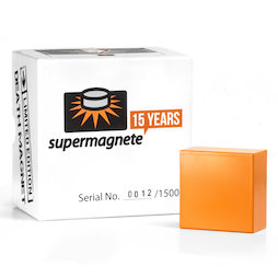 Q-51-51-25-X, Imán de la muerte - Edición limitada, Bloque magnético 50,8 x 50,8 x 25,4 mm, neodimio, N40, niquelado