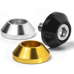 OSC-02, Arandela cónica, de aluminio anodizado, en diferentes colores, ¡no es magnética!
