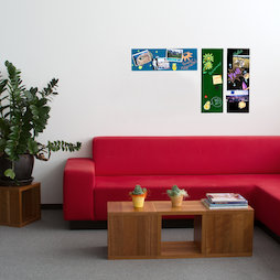 GMBB-2060, Panel de notas cristal rectangular, 20 x 60 cm, en diferentes colores
