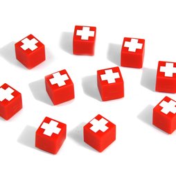 AG-01, Swiss Cube, imanes decorativos rojos con cruz suiza