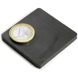 FE-Q-50-50-05, Parallelepipedo magnetico 50 x 50 x 5 mm, ferrite, Y35, senza rivestimento
