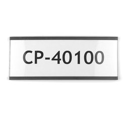 CP-40100, Etiquetas magnéticas 100 x 40 mm, perfiles C magnéticos, con encarte de papel y lámina protectora, para etiquetar estanterías metálicas