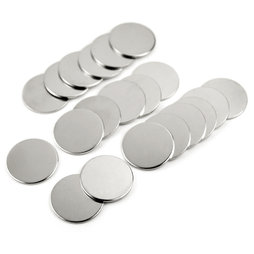M-37, Discos metálicos 35 x 2 mm, ¡no son imanes!, ferromagnéticos, niquelados, Set de 20 uds.