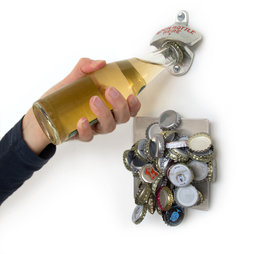 M-40, Abrebotellas de pared, con recolector de chapas magnético, accesorios de montaje incluidos