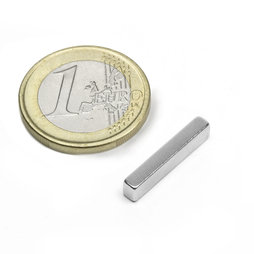 Q-20-04-03-N, Bloque magnético 20 x 4 x 3 mm, neodimio, N48, niquelado