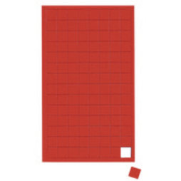 BA-012S/red, Cuadrados magnéticos pequeños, para pizarras blancas y de planificación, 112 símbolos por hoja, rojo