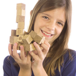 M-43, Wooden blocks set, 27 magnetic wooden cubes, made of oiled oak wood