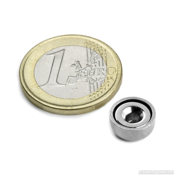 Imán en recipiente avellanado Ø 10 mm